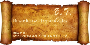 Brandeisz Tonuzóba névjegykártya